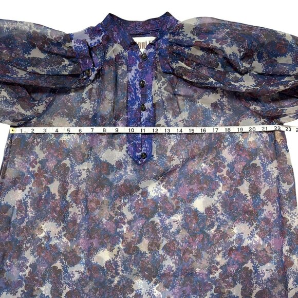 Vintage Dalani II Sheer Floral Maxi Dress 70s Boho Ethereal Size 12 USA Made - Picture 9 of 12